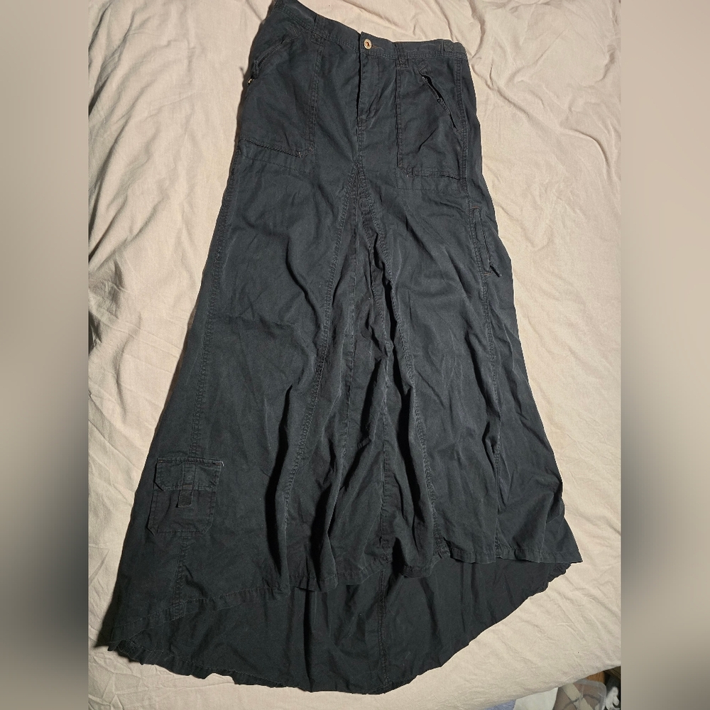 Vintage Black Maxi Cargo Skirt